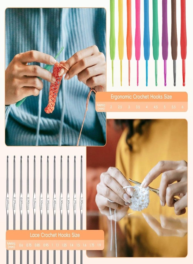 QLECT Crochet Needle Kit 107Pcs with Carry Bag DIY Crochet Kit with Tools & Accessories Comprehensive Crochet Kit for Beginners & Professionals - Image 4